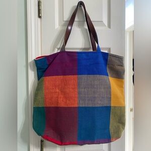 Vintage Laura Ashley Y2K Plaid Gingham Tote Bag Purse